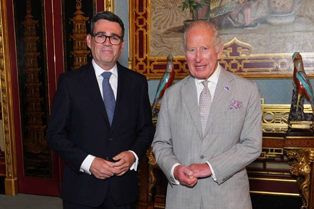 Royals, Großbritannien, König Charles III. empfängt neuen Premier Andy Burnham im Buckingham Palace in London