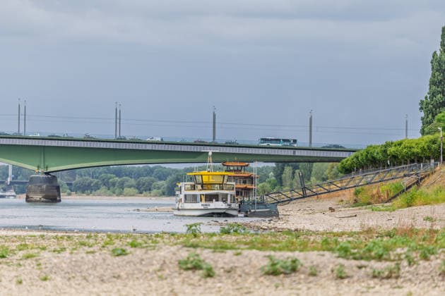 NRW, Rhein führt Niedrigwasser