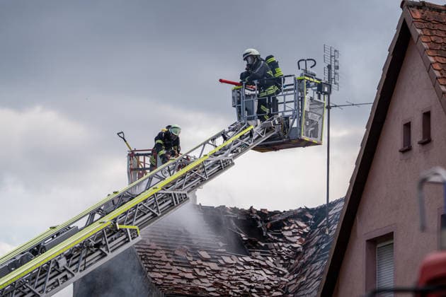 Hessen, Brand eines Einfamilienhauses in Groß-Umstadt