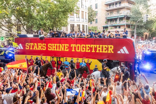 Madrid, Siegesparade der Fußball-Weltmeister Spanien