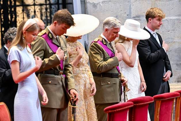 Royals, Belgische Königsfamilie besucht Te Deum-Messe zum Nationalfeiertag in Brüssel