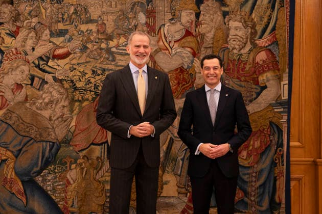 Royals, König Felipe von Spanien trifft Juan Manuel Moreno Bonilla in Madrid