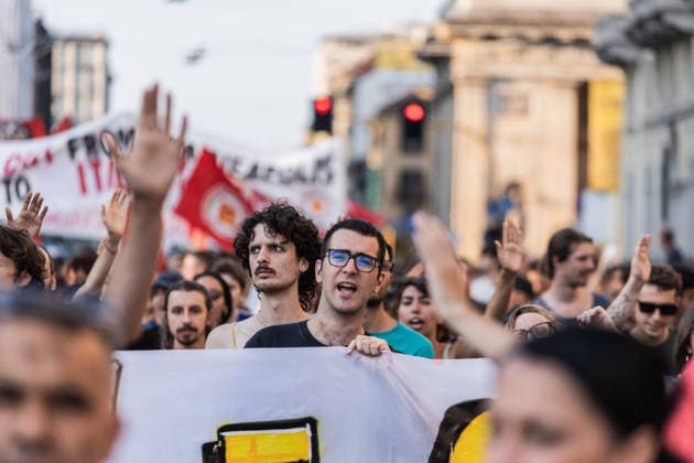 Italien, Proteste gegen Polizeigewalt nach Tod von Abderrahim Fakir in Varese