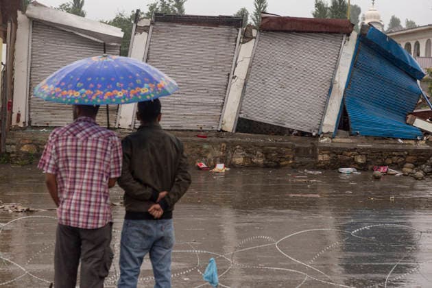 Indien, Schäden nach Flut in Jammu und Kaschmir