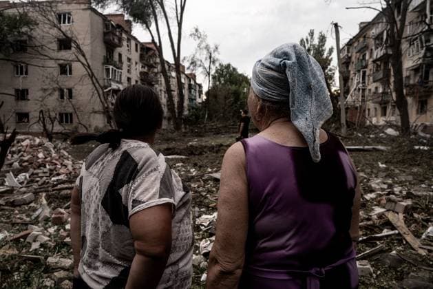 Ukraine-Krieg, Luftangriff auf Wohngebiet in Slovjiansk