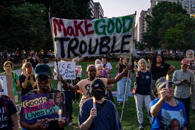 USA, Protest für Wahlrechte nach John-Lewis-Gedenken in Washington