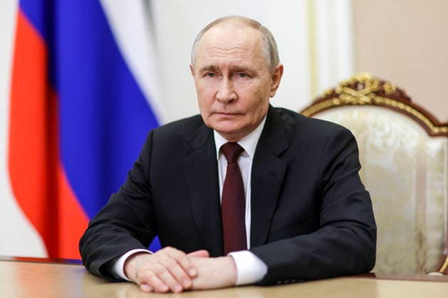 Russland, Wladimir Putin Videokonferenz in Moskau