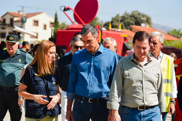 Spanien, Pedro Sanchez vor Ort, Waldbrände in der Provinz Avila