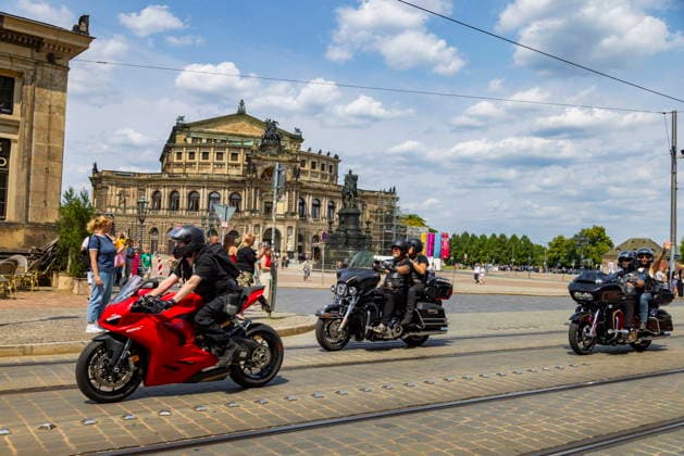 Sachsen, Biker Parade in Dresden