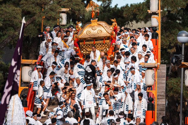 Japan, Mikoshi-Togyo-Prozession in Osaka