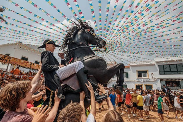Spanien, Jaleo bei Sant Antoni Festival in Fornells, Menorca
