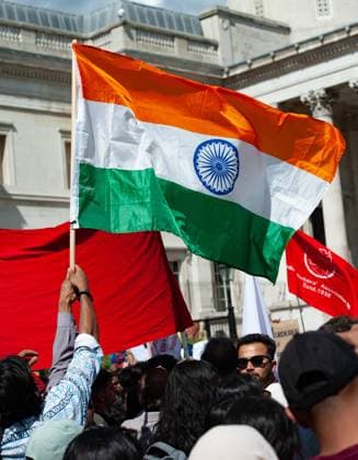 London, Solidaritätskundgebung für indische Studentenproteste
