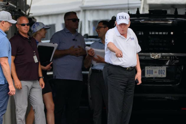 USA, Donald Trump Ankunft am Weißen Haus in Washington DC