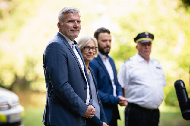 Thüringen, Regierungsmedienkonferenz mit Einsatzübung der Feuerwehr in Jena