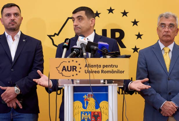 Rumänien, George Simion Pressekonferenz in Bukarest
