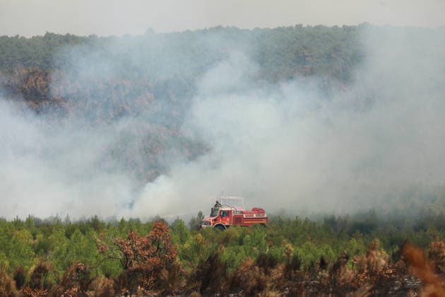 Frankreich, Waldbrände im Departement Gironde