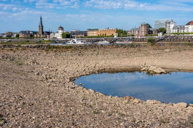 NRW, Niedrigwasser am Rhein