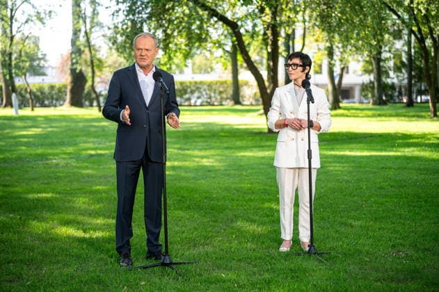 Polen, Pressetermin mit Donald Tusk und Barbara Mroz-Gorgon
