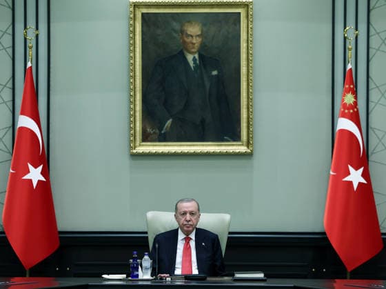 Türkei, Präsident Recep Tayyip Erdogan leitet Kabinettssitzung in Ankara