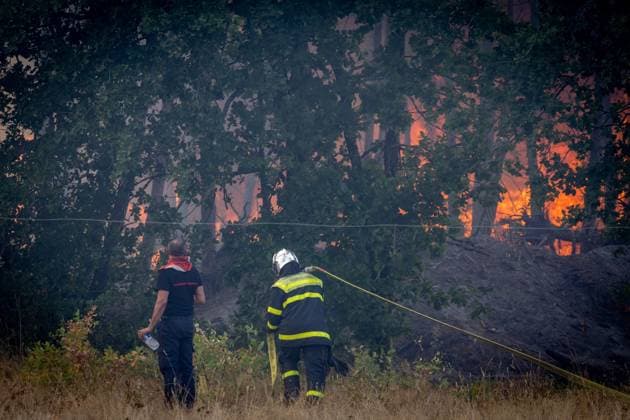 Frankreich, Waldbrände im Departement Gironde