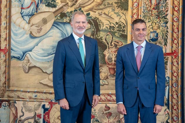 Royals, König Felipe von Spanien empfängt Pedro Sanchez in Palma de Mallorca