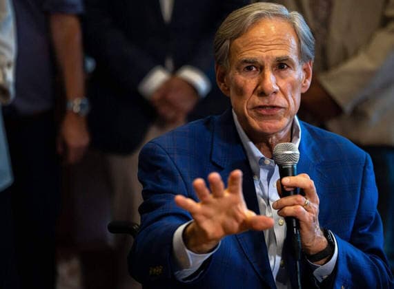 USA, Greg Abbott Pressekonferenz in Fort Worth, Texas