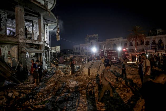 Gazastreifen, Schäden durch israelische Luftangriffe in Gaza-Stadt