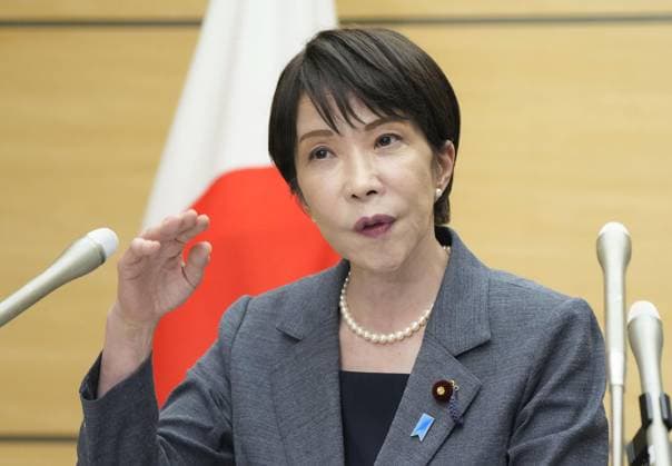 Japan, Sanae Takaichi Pressekonferenz in Tokio