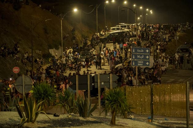 Marokko, Migranten in Fnideq an der Grenze zum spanischen Ceuta
