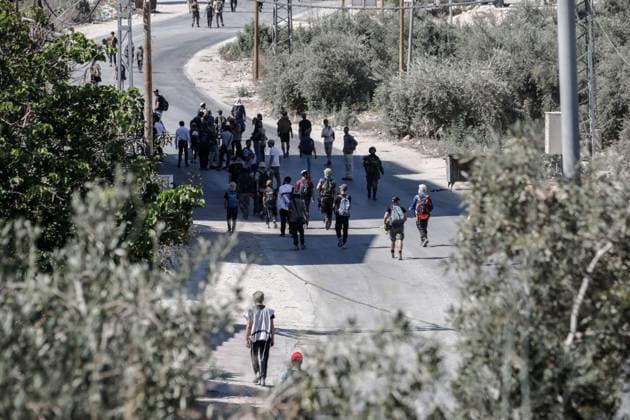 Nahostkonflikt, Westjordanland, Israelische Siedler betreten Nablus