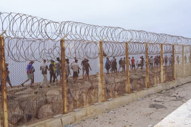 Marokko, Migranten in Fnideq an der Grenze zum spanischen Ceuta