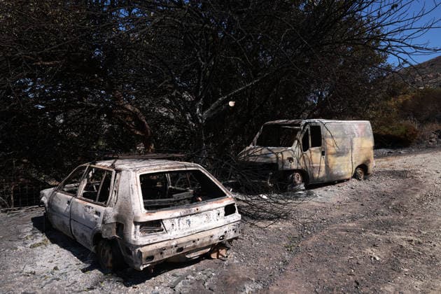 Griechenland, Schäden durch Waldbrände auf Kreta