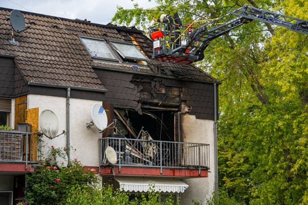 Hessen, Balkonbrand in Wiesbaden