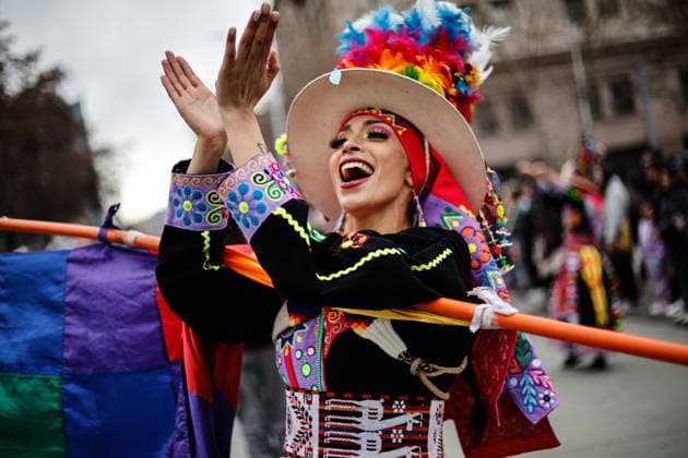 Chile, Karneval zu Ehren der Jungfrau von Copacabana in Santiago