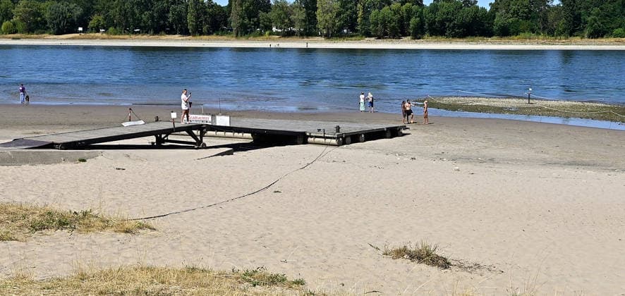 NRW, Rhein-Niedrigwasser in Köln