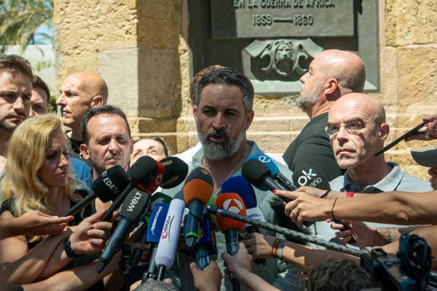 Spanien, Santiago Abascal Pressekonferenz in Ceuta