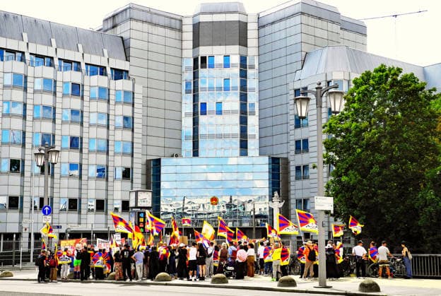 Berlin, Pro-Tibet Demonstration vor der chinesischen Botschaft