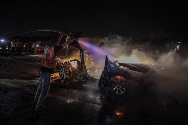 Nahostkonflikt, Israelische Luftangriffe treffen Auto in in Gaza