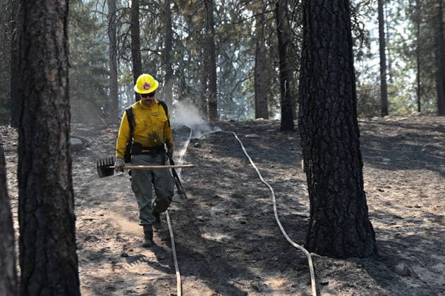 USA, Schäden nach Waldbränden in Spokane