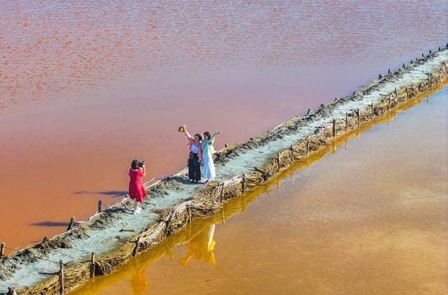 China, Salzwasser-See in Otog-Banner, Ordos