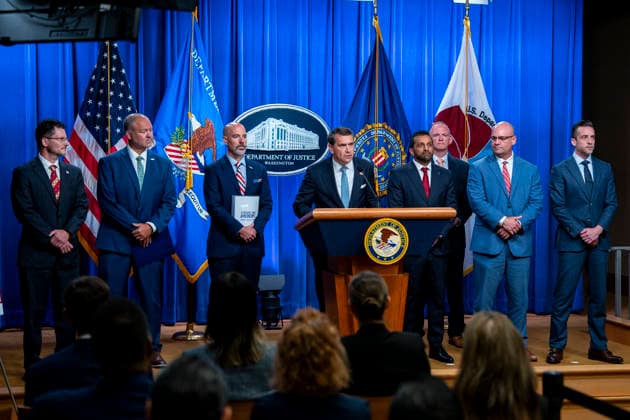 USA, Pressekonferenz im Justizministeriums zur Bekämpfung des CJNG Kartells in Washington