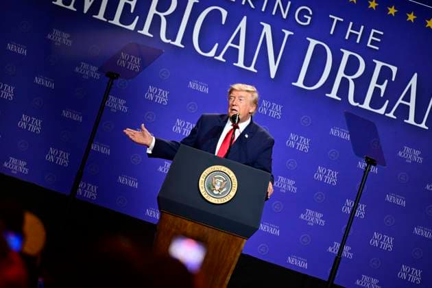 USA, Donald Trump spricht im Red Rock Casino in Las Vegas