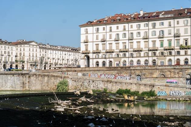 Italien, Po-Niedrigwasser in Turin