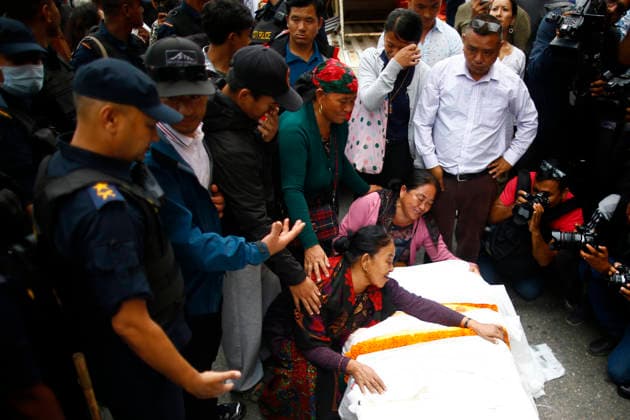 Nepal, Trauer um Bergsteiger Pur Bahadur Gurung in Kathmandu nach Lawinenunglück am Broad Peak