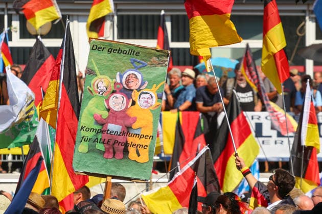 Sachsen, Demonstration gegen die Bundesregierung von Projekt M1llion in Plauen