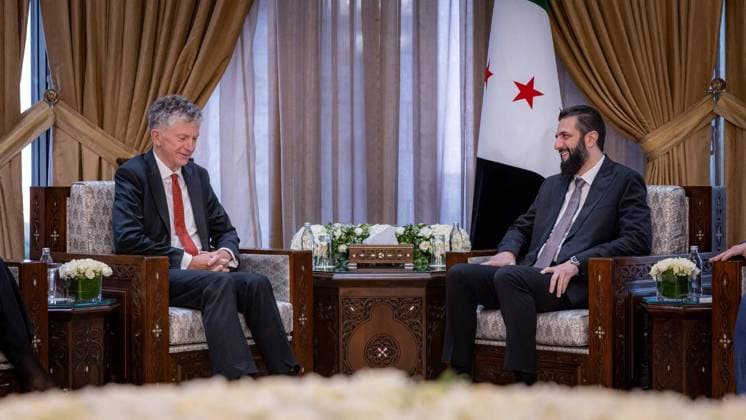 Syrien, Ahmad al-Sharaa empfängt Jonathan Powell in Damaskus