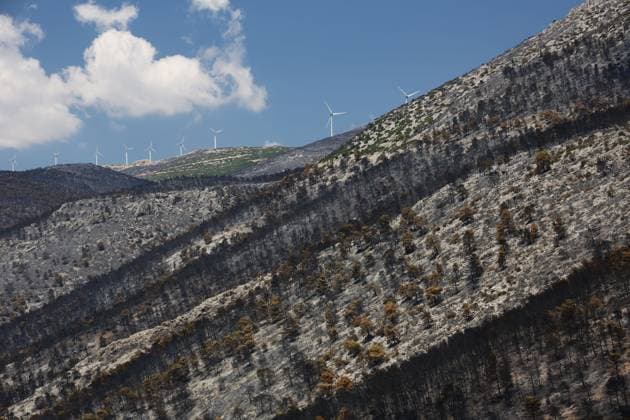 Griechenland, Schäden nach Waldbränden in Attika