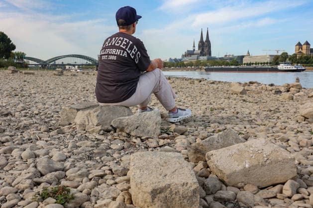 NRW, Rhein Niedrigwasser in Köln