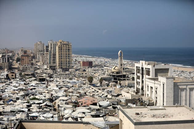 Palästina, Zelte an der Gaza Meeresküste