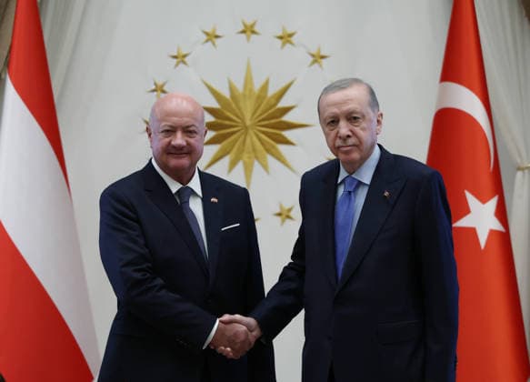 Türkei, Recep Tayyip Erdogan empfängt Christian Stocker in Ankara